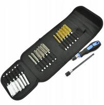 Geko Purkštukų lizdų šepetėlių rinkinys G02653, 9-19mm, 1/4” pavara, 18 šepetėlių, nailono, žalvario, plieno šepetėliai
