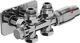 Mexen G00 kampinis/tiesus termostatinis komplektas su S, Duplex, DN50 chromuota, - W908-900-910-01, G 1/2"