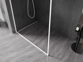 Mexen Kioto-F dušo sienelė Walk-in su rėmu 50 x 202 cm, skaidri 8 mm, balta - 800-050-104-20-00