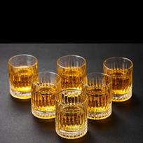 6pcs Set Diamond Painting Glass Spirits Cup Wine Glass Cup Whiskey Engraved Goblet Home Bar Drinkwares Transparent Wedding Gifts 6pcs