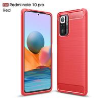 For Case Xiaomi Redmi Note 10 Pro Cover For Redmi Note 10 Pro Capa Shockproof Bumper TPU Soft Cover For Redmi Note 10 Pro Fundas For Redmi Note10 Pro raudona