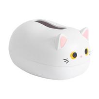Kawaii Cat Tissue Box Svetainės servetėlių laikymo dėžutė Virtuvės popieriaus konteineris Stalinis tualetinio popieriaus laikiklis bendrabučio vonios kambariui balta