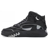 FILA Fusion Desperado Comfortable Versatile Plush Shock Absorbing Mid-Top Retro Basketball Shoes Women sneaker Black Silver T12W343215FBS 36.5