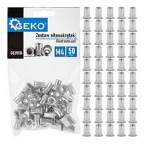 Geko Vinių veržlė G02911D, 50 vnt., M4, 0.5-2.0 mm, aliuminis, briaunotas, patvarus