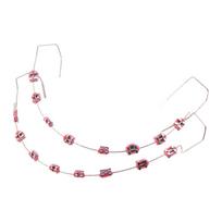 1 Pair Dental Fake Braces with Storage Box Colored Dental Decor Braces Metal Wires Bracket Dental Fashion Decoration Dental Tool rožinė raudona spalva