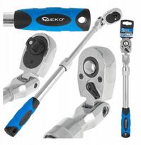Geko Teleskopinė Lanksti Galva Raktas G10127, 1/2", 370-510mm, 72T, ergonomiška neslystanti rankena, CrV plienas
