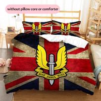 British Special Air Service (SAS)  Pattern Bedding Quilt Set  Home Decoration  Gift (1 * duvet cover + 2 * pillowcase  without core) 135x200cm