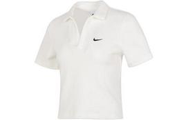 Nike Sportswear Essential Women's Short-sleeve Polo Top 'Sail/Black' DV7885-133 XL balta