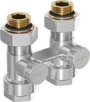 Mexen Uni-Term radiatoriaus vožtuvas dviejų vamzdžių DN50, tiesus 1/2"x16 mm, nikelis - W912-016-01