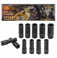 Forstime smūginis antgalių rinkinys FT-4117-5MPB, 11 vnt., 1/2", CrMo, 10-24mm, 6-punktas, tvirta dėžė