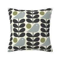 Custom Multistem Orla Kiely Throw Pillowcase Mid Century Scandinavian Flower Modern Cushion Cover Square Pillowcase Peach skin 18*18(CM)-1Pcs