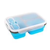 1100ml Silicone Portable Large Capacity Lunch Box WOODEN DRINK PLAY BOX ECO ECO Folding Box | ECOMATIC (blue)