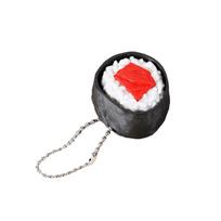 Finger Button Clicker Sushi Keychain Cartoon Sensory Clicker Backpack 3D Printed Pendant  Kids Toy raudona