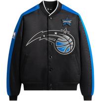 KITH X NBA Jackets Men's Black Stand Collar Moderate Pilot KHM011265-001 XL