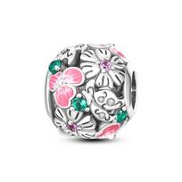Silver Plated Butterfly Ladybug Cactus Lucky Four Leaf Clover Dangle Charm Beads fit Charm Bracelet Original Jewelry