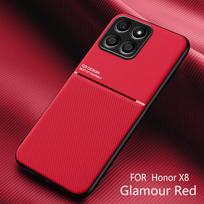 Peatkop For Honor X8 5G Case Car Magnetic Leather Cover Soft Frame Funda On For Huawei Honor X8 HonorX8 5G Phone Cases Capa For Honor X8 5G raudona
