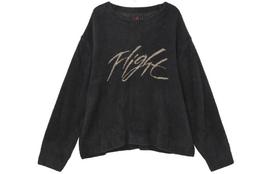 Jordan Flight Heritage Letter Crew Neck Loose Fit Fleece Lined Sweater Men's Black FD7390-045 XXXL
