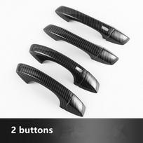 Anglies pluošto chromuotos automobilio šoninių durų rankenėlių apdailos lipdukai Stiliaus aksesuarai Skoda Superb 3 carbon 2 buttons black