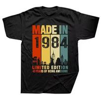 Men Women Cotton T Shirt 1984 40th 40 Years Old Limited Edition Vintage Birthday Anniversary T-shirts Gift Short Sleeve Tee Tops S juoda