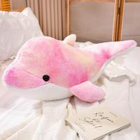 Mielas spalvingas delfino pagalvėlė pliušinis žaislas lėlė didelė delfino lėlė vaikams raminanti skudurėlio lėlė gimtadienio dovana 20cm（0.08kg）