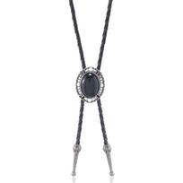 Mens Western Cowboy Braided Rope Bolo Tie Shirt Collar Necktie Jewelry Necklace 1 antikinės sidabrinės spalvos