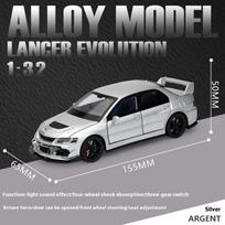 JDM 1:32 Mitsubishi Lancer Evolution Devintasis Super Racing Metalo Lydinio Lieto Automobilio Modelis Lauko Kolekcija Pomėgių Boutique Dovana Berniukui sidabras