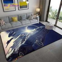 3D Space Ship Station Carpet for Living Room Bedroom Table Cinema Rug Kitchen Door Kids Un-slip Floor Mat Alfombra Birthday gift 40cm x 60cm