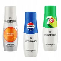 Set of 3 concentrates, syrups for water Sodastream Orange Zero + Pepsi + 7up
