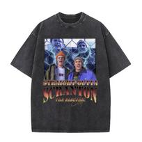 Washed Prison Mike Michael Scott Homage The Office Print Tshirt Tv Series Dwight Schrute Jim Halpert TShirts Unisex T Shirts M gray
