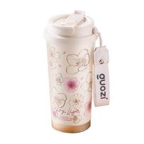 GUOZI Cherry Blossom Dual-Drink Insulated Travel Mug vyšnių žiedų rožinė spalva