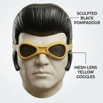 Elvis Klasikinio Roko Rolo Stiliaus Latekso Kaukė su Peruku Juokinga ir Kvailoka Tema Helovino Kostiumui Kaukės Šventei Cosplay 18+ Metų juoda