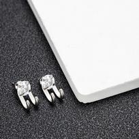 Women Silver Plate Street Wear Party Korean Earrings Men Accessories Zircon Hook Paw Earrings balta
