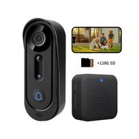 Smart Home Security Doorbell with WiFi Two-Way Audio Communication 2K Resolution Battery Powered Outdoor Wireless Wi-Fi