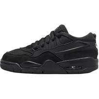 Jordan Air Jordan 4 Natūralios odos Neslystantys Atsparūs trinčiai Vidutinio aukščio Vaikų Laisvalaikio Batai Juodi Unisex FQ7938-004 35.5