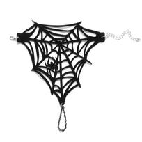 Black Spike Spider Web Bracelet Double-sided Adjustable Hand Chain Gothic Bracelet  Role Playing Style B