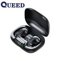 Naujos belaidės „Bluetooth“ ausinės „TWS Tws Twarm Black“ be technologijų, neskausmingos sportinės belaidės „Bluetooth“ ausinės juoda