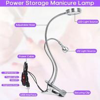 Dvigalvė UV LED nagų lempa, lanksti, su spaustuku, stalinė, 360 laipsnių nagų džiovinimo lempa, mini USB manikiūro lempa, džiovintuvas, UV nagų lako džiovintuvas purple