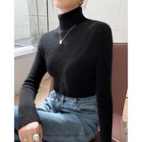Autumn and Winter Turtleneck Knitted Sweater Women Fashion Solid Color Inner Sweaters Slim Fit Elegant Office Basic Knitwear Clothing one size juoda