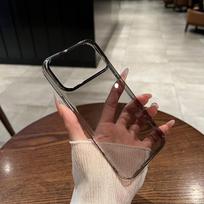 Ultra Thin Transparent Orange Phone Case For iPhone 17 Pro Max 17 Air 16 15 14 13 12 Acrylic PC Slim Plating Hard Cover iPhone17