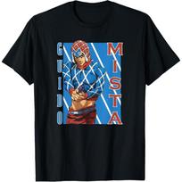 JoJo's Bizarre Adventure Golden Wind Guido Mista Anime T-Shirt S juoda