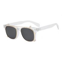 Retro Square Steampunk Women Polarized Sunglasses Fashion Removable Lenes Eyeglasses KTB
