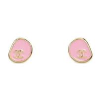 Chanel 24K New  Pattern Logo Earrings Women earrings Pink AB-24K-085 Box+Padding Board