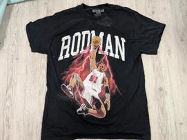 Dennis Rodman 100% Cotton T-shirt Mens Tees Top Lightning Graphic Size M Basketball Vintage Style Black 4XL