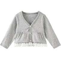 TONGTAI Girls' V-Neck Knit Cardigan 100cm viržių pilka spalva
