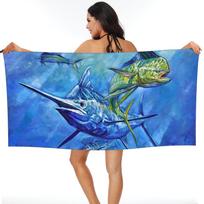Dorado, Marlin, and Tuna Beach Towel Soft Microfiber Quick Dry Absorbent Quick Towels For Bath W30*H60(CM)