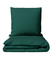 Premium satino patalynės komplektas „Dark green sateen“ (180x200 cm)