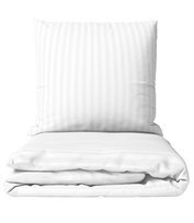 Premium satino patalynės komplektas „White Stripe Sateen“ (180x200 cm)