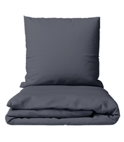 Premium satino patalynės komplektas „Dark Grey sateen“ (160x200 cm)