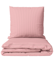 Premium satino patalynės komplektas „Seashell Pink Stripe Sateen“ (180x200 cm)