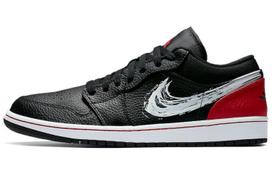 Jordan 1 Low Brushstroke Swoosh Black DA4659-001 40.5